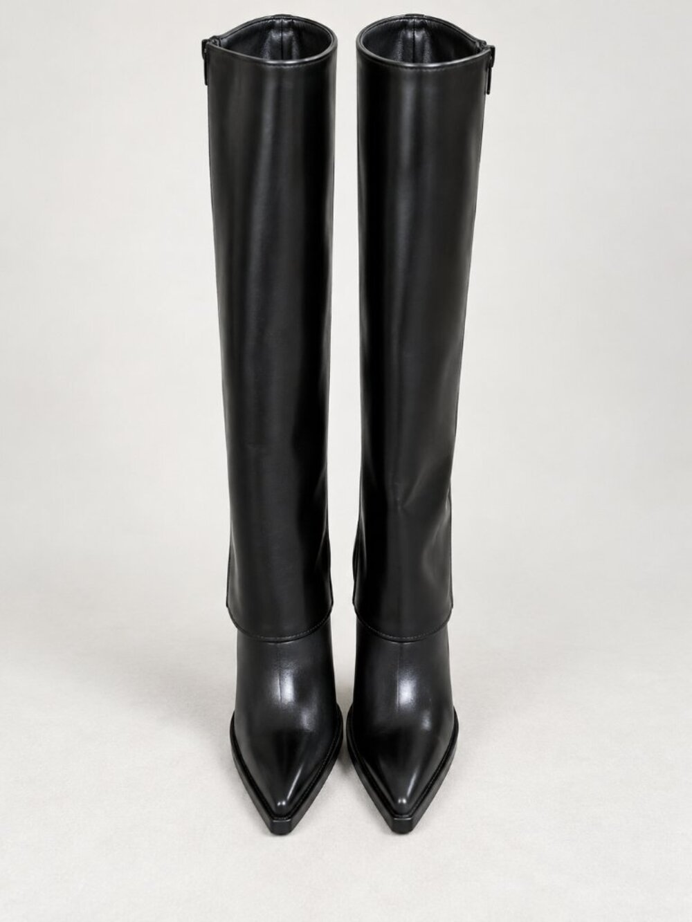Vince Camuto Black Leather Knee High Platform Block Heel Boots Size 7 NEW